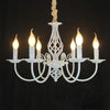 Traditional Metal Rustic Candle Chandelier 6 Light Farmhouse Pendant Lighting
