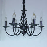 Traditional Metal Rustic Candle Chandelier 6 Light Farmhouse Pendant Lighting