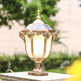 Traditional Solar Powered Outdoor Pier Mount Post Light Waterproof LED Lantern in Black or Bronze