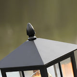 Traditional Square Aluminum Outdoor LED Solar Post Cap Light in Black for Yard and Fence