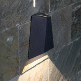 Trapezoidal LED Waterproof Outdoor Wall Sconce Modern Black Up and Down Exterior Porch Light