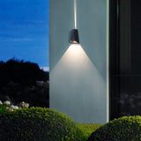 Trapezoidal LED Waterproof Outdoor Wall Sconce Modern Black Up and Down Exterior Porch Light