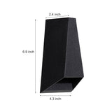Trapezoidal LED Waterproof Outdoor Wall Sconce Modern Black Up and Down Exterior Porch Light