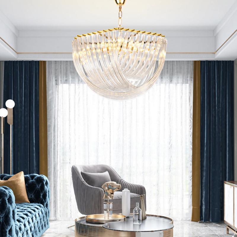 Trevi Elegant Murano Glass Chandelier Mid Century Modern Flush Mount Ceiling Light