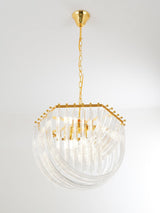 Trevi Elegant Murano Glass Chandelier Mid Century Modern Flush Mount Ceiling Light