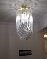 Trevi Elegant Murano Glass Chandelier Mid Century Modern Flush Mount Ceiling Light