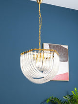 Trevi Elegant Murano Glass Chandelier Mid Century Modern Flush Mount Ceiling Light
