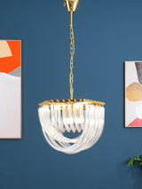 Trevi Elegant Murano Glass Chandelier Mid Century Modern Flush Mount Ceiling Light