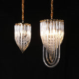 Trevi Elegant Murano Glass Chandelier Mid Century Modern Flush Mount Ceiling Light