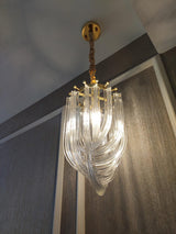 Trevi Elegant Murano Glass Chandelier Mid Century Modern Flush Mount Ceiling Light