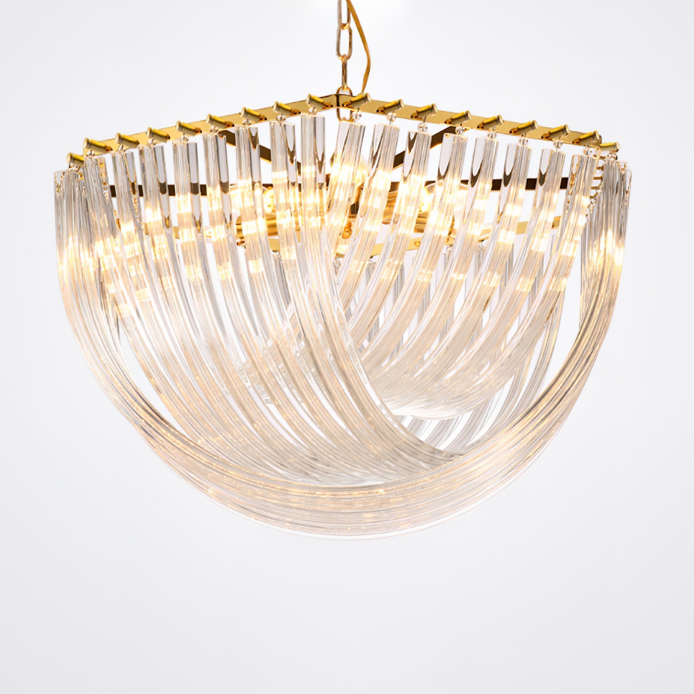 Trevi Elegant Murano Glass Chandelier Mid Century Modern Flush Mount Ceiling Light