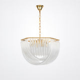 Trevi Elegant Murano Glass Chandelier Mid Century Modern Flush Mount Ceiling Light
