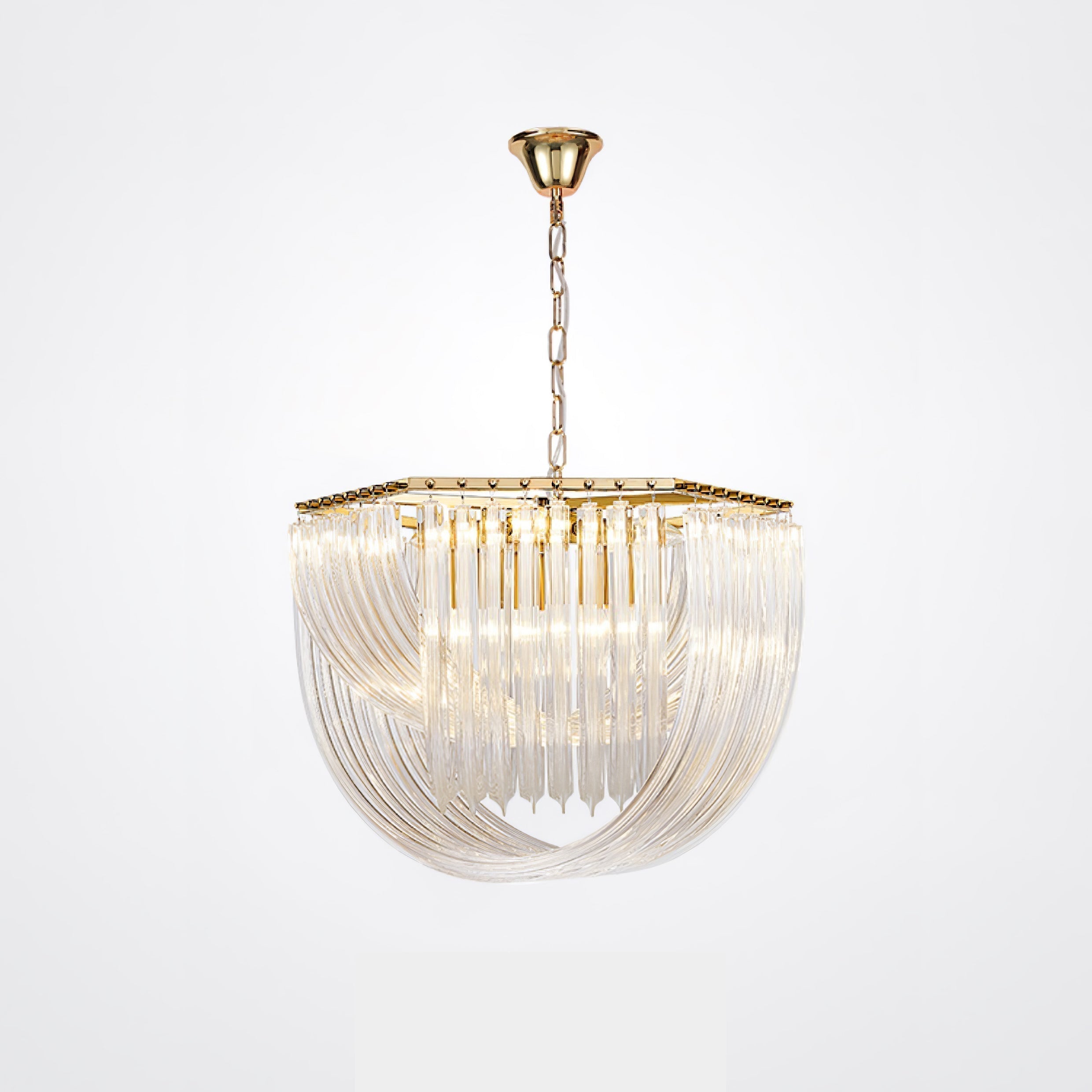 Trevi Elegant Murano Glass Chandelier Mid Century Modern Flush Mount Ceiling Light