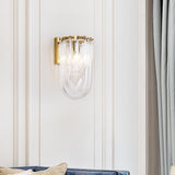 Trevi Glass Murano Style Wall Sconce Gold Mid Century Indoor Light for Bedroom Living Room