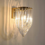 Trevi Glass Murano Style Wall Sconce Gold Mid Century Indoor Light for Bedroom Living Room