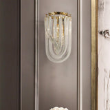 Trevi Glass Murano Style Wall Sconce Gold Mid Century Indoor Light for Bedroom Living Room