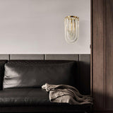 Trevi Glass Murano Style Wall Sconce Gold Mid Century Indoor Light for Bedroom Living Room