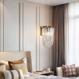 Trevi Glass Murano Style Wall Sconce Gold Mid Century Indoor Light for Bedroom Living Room
