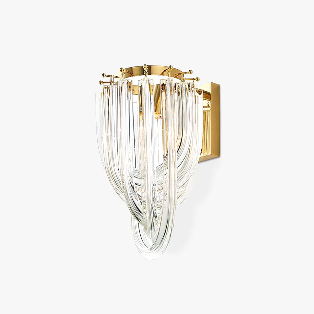 Trevi Glass Murano Style Wall Sconce Gold Mid Century Indoor Light for Bedroom Living Room