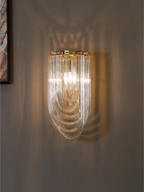 Trevi Glass Murano Style Wall Sconce Gold Mid Century Indoor Light for Bedroom Living Room