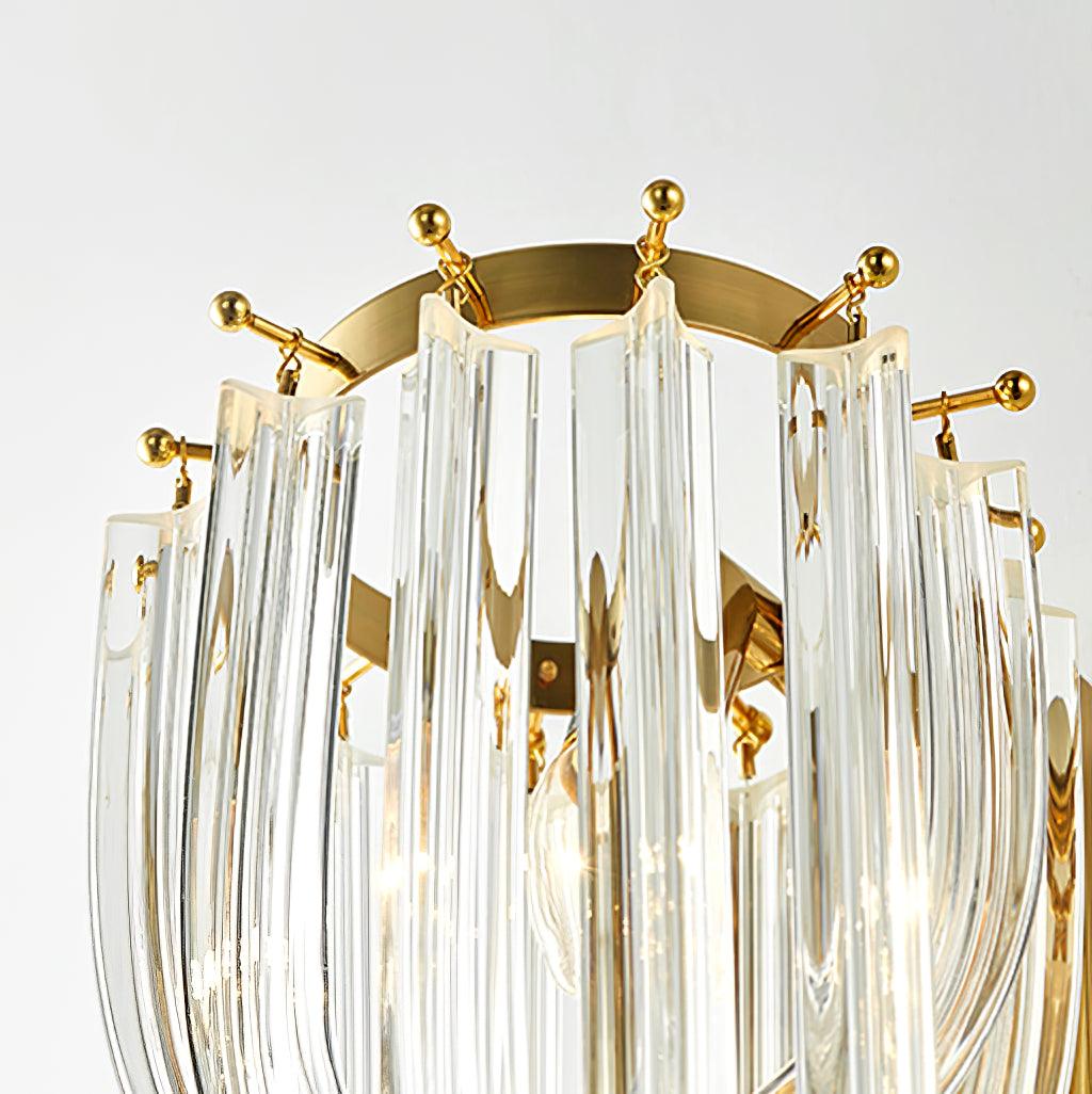 Trevi Glass Murano Style Wall Sconce Gold Mid Century Indoor Light for Bedroom Living Room