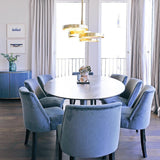 Triarc Intersecting Brass Disc Chandelier Modern Pendant Light for Living Room