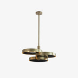 Triarc Intersecting Brass Disc Chandelier Modern Pendant Light for Living Room