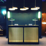 Triarc Intersecting Brass Disc Chandelier Modern Pendant Light for Living Room