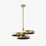 Triarc Intersecting Brass Disc Chandelier Modern Pendant Light for Living Room