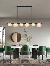 Trinidad Modern Brass Alabaster Linear Chandelier for Dining Room Island