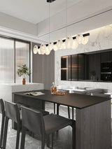 Trinidad Modern Brass Alabaster Linear Chandelier for Dining Room Island