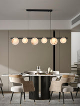Trinidad Modern Brass Alabaster Linear Chandelier for Dining Room Island