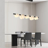Trinidad Modern Brass Alabaster Linear Chandelier for Dining Room Island