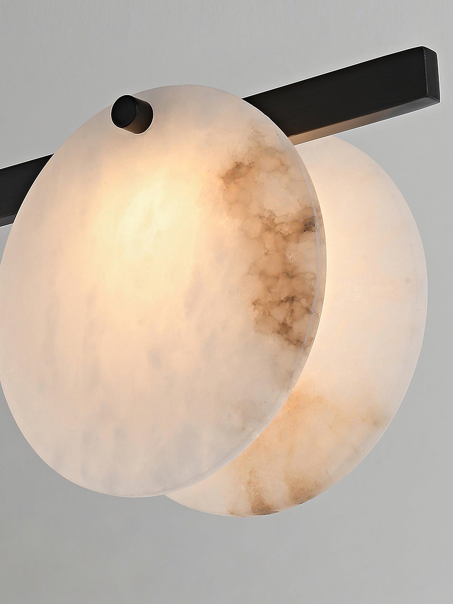 Trinidad Modern Brass Alabaster Linear Chandelier for Dining Room Island