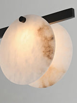 Trinidad Modern Brass Alabaster Linear Chandelier for Dining Room Island