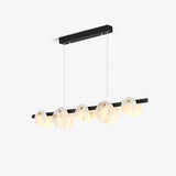 Trinidad Modern Brass Alabaster Linear Chandelier for Dining Room Island