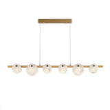 Trinidad Modern Brass Alabaster Linear Chandelier for Dining Room Island