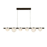 Trinidad Modern Brass Alabaster Linear Chandelier for Dining Room Island