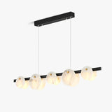 Trinidad Modern Brass Alabaster Linear Chandelier for Dining Room Island