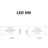 Geometric Wave Round 6W LED Flush Mount Ceiling Light Modern Small Fixture for Kitchen and Hallway