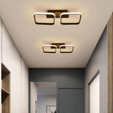 Geometric Double Square LED Flush Mount Ceiling Light Fixture for Modern Living Rooms and Bedrooms