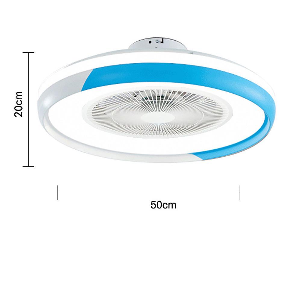 Modern 20 Inch Low Profile Bladeless Ceiling Fan with Dimmable LED Light and Remote Control