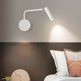 Tubular LED Swing Arm Wall Light Adjustable Bedside Reading Sconce Spotlight for Bedroom