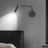 Tubular LED Swing Arm Wall Light Adjustable Bedside Reading Sconce Spotlight for Bedroom
