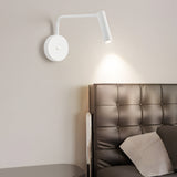 Tubular LED Swing Arm Wall Light Adjustable Bedside Reading Sconce Spotlight for Bedroom