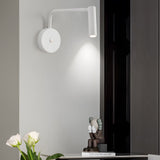 Tubular LED Swing Arm Wall Light Adjustable Bedside Reading Sconce Spotlight for Bedroom