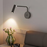 Tubular LED Swing Arm Wall Light Adjustable Bedside Reading Sconce Spotlight for Bedroom