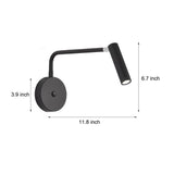 Tubular LED Swing Arm Wall Light Adjustable Bedside Reading Sconce Spotlight for Bedroom