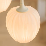 Tulip Matcha Green Crown Chandelier with White Glass Shades for Modern Living Spaces