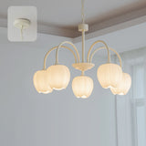 Tulip Matcha Green Crown Chandelier with White Glass Shades for Modern Living Spaces